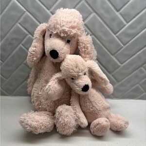 Large and Small Jellycat Pink Poodles